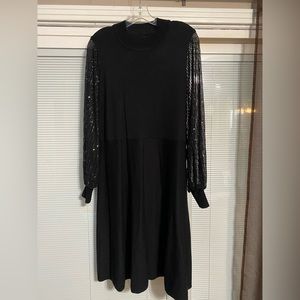 Black sequin sleeve Dress